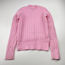 Load image into Gallery viewer, Girls POLO RALPH LAUREN, pink cotton cable knit cardigan (marks cuffs &amp; lower front), FUC, size 7,  