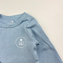 Load image into Gallery viewer, Unisex Rupert &amp; Jane, blue cotton bodysuit / romper, EUC, size 000-00,  