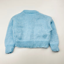 Load image into Gallery viewer, Unisex handmade, knitted cardigan, sailboats, armpit-armpit: 23.5cm, armpit-cuff: 17cm, GUC, size 00-0,  