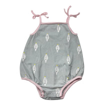 Load image into Gallery viewer, Girls COUNTRY ROAD, organic cotton blend summer romper, birds, GUC, size 0,  