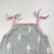 Load image into Gallery viewer, Girls COUNTRY ROAD, organic cotton blend summer romper, birds, GUC, size 0,  