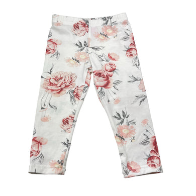 Girls CUTEY COUTURE, floral leggings, elasticated, GUC, size 1,  