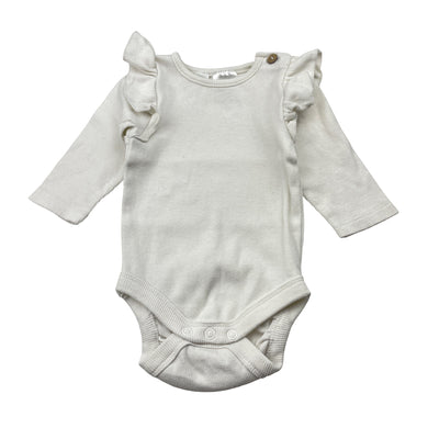 Girls Dymples, ribbed ruffle bodysuit / romper, FUC, size 000,  