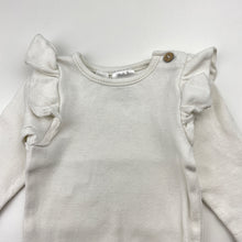 Load image into Gallery viewer, Girls Dymples, ribbed ruffle bodysuit / romper, FUC, size 000,  