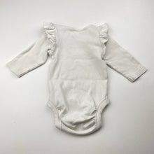 Load image into Gallery viewer, Girls Dymples, ribbed ruffle bodysuit / romper, FUC, size 000,  