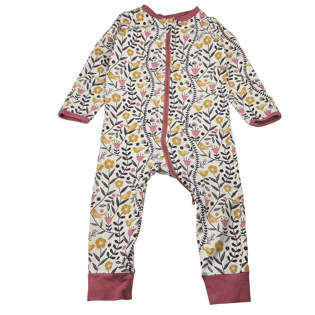 Girls Anko, stretchy floral zip romper, FUC, size 1,  