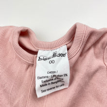 Load image into Gallery viewer, Girls Higgledee, stretchy ribbed bodysuit / romper, EUC, size 00,  