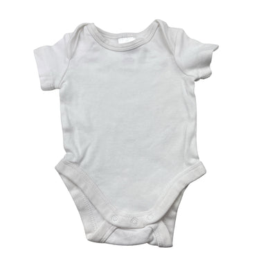 Unisex Target, white cotton bodysuit / romper, EUC, size 0000,  