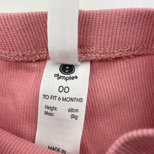 Load image into Gallery viewer, Girls Dymples, pink ribbed leggings / bottoms, EUC, size 00,  