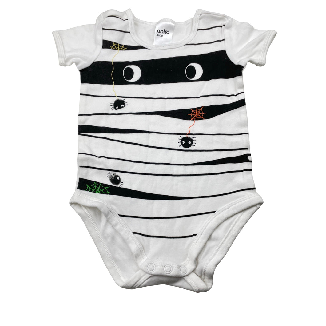 Unisex Anko, Holloween cotton bodysuit / romper, GUC, size 0,  