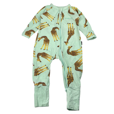 Unisex BONDS, zip Wondersuit / zippy / romper, giraffes, FUC, size 0,  