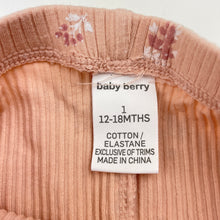 Load image into Gallery viewer, Girls Baby Berry, ribbed floral leggings / bottoms, GUC, size 1,  