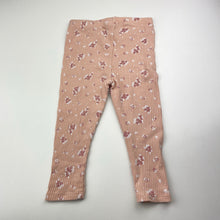 Load image into Gallery viewer, Girls Baby Berry, ribbed floral leggings / bottoms, GUC, size 1,  