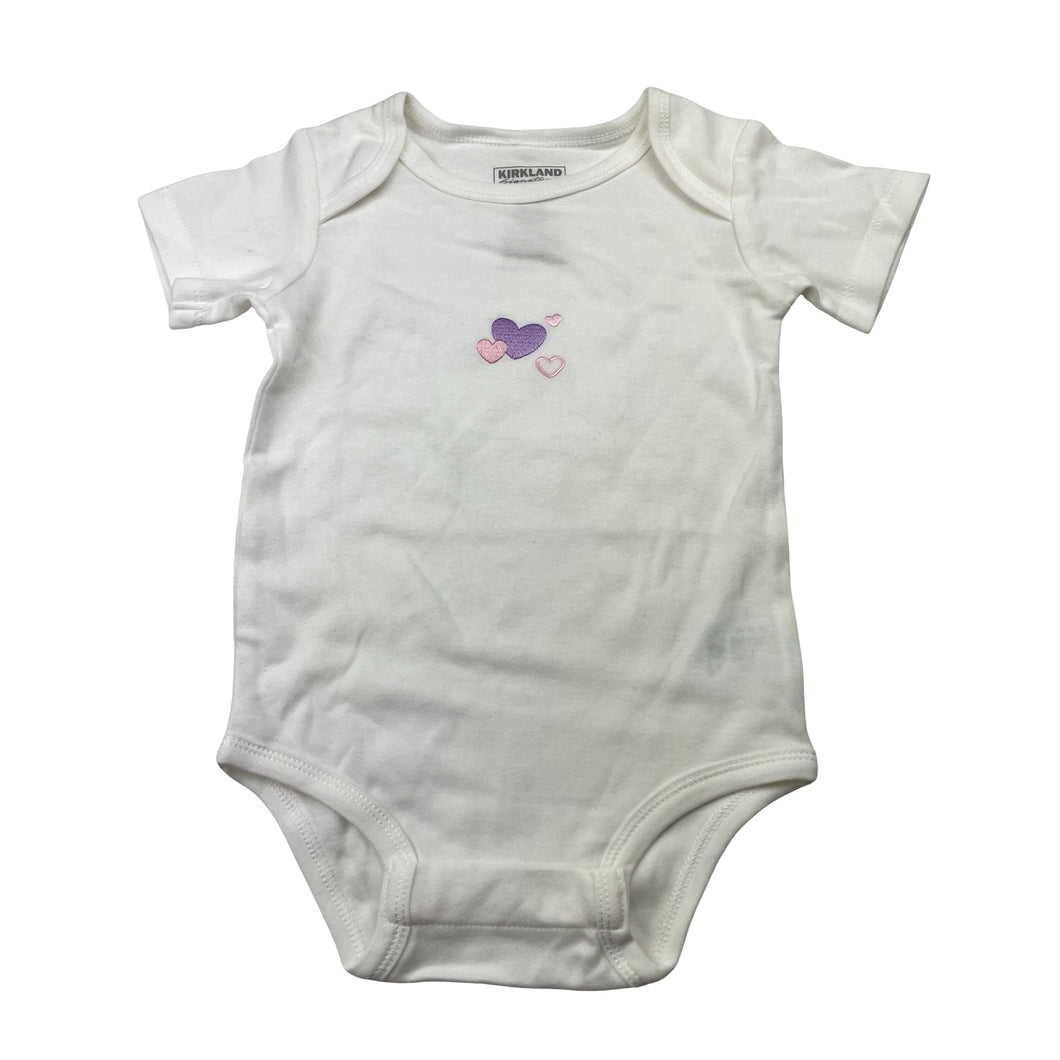 Girls KIRKLAND, embroidered soft cotton bodysusit / romper, EUC, size 1,  