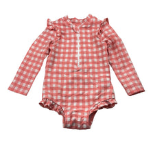 Load image into Gallery viewer, Girls Purebaby, long sleeve swim one-piece, EUC, size 1,  