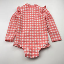 Load image into Gallery viewer, Girls Purebaby, long sleeve swim one-piece, EUC, size 1,  