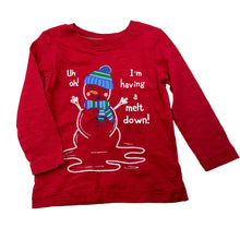 Load image into Gallery viewer, Boys St Bernard, cotton long sleeve tee / top, snowman, EUC, size 0,  