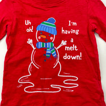 Load image into Gallery viewer, Boys St Bernard, cotton long sleeve tee / top, snowman, EUC, size 0,  