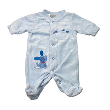 Load image into Gallery viewer, Unisex Baby World, embroidered velour romper, dog, EUC, size 0000,  
