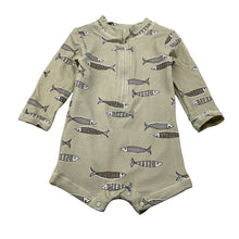 Load image into Gallery viewer, Unisex Baby Berry, long sleeve rashie suit, fish, EUC, size 0,  