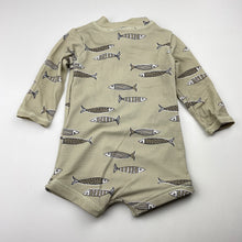 Load image into Gallery viewer, Unisex Baby Berry, long sleeve rashie suit, fish, EUC, size 0,  