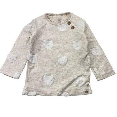 Unisex FRED & FLO, flocked cotton long sleeve top, EUC, size 00,  