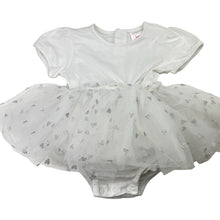 Load image into Gallery viewer, Girls Sprout, white &amp; silver tutu romper, FUC, size 2,  