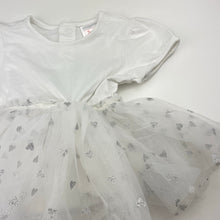 Load image into Gallery viewer, Girls Sprout, white &amp; silver tutu romper, FUC, size 2,  