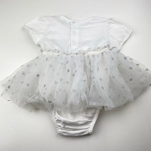 Load image into Gallery viewer, Girls Sprout, white &amp; silver tutu romper, FUC, size 2,  
