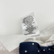 Load image into Gallery viewer, Boys Target, white cotton short sleeve shirt, navyb bowtie attached, EUC, size 0,  