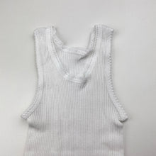 Load image into Gallery viewer, Unisex BONDS, white ribbed cotton singlet top, EUC, size 00,  