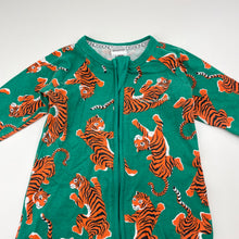 Load image into Gallery viewer, Unisex BONDS, zip Wondersuit / zippy / romper, tigers (wash fade), FUC, size 00,  