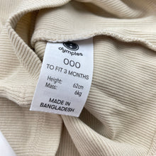 Load image into Gallery viewer, Unisex Dymples, ribbed organic cotton blend top, EUC, size 000,  