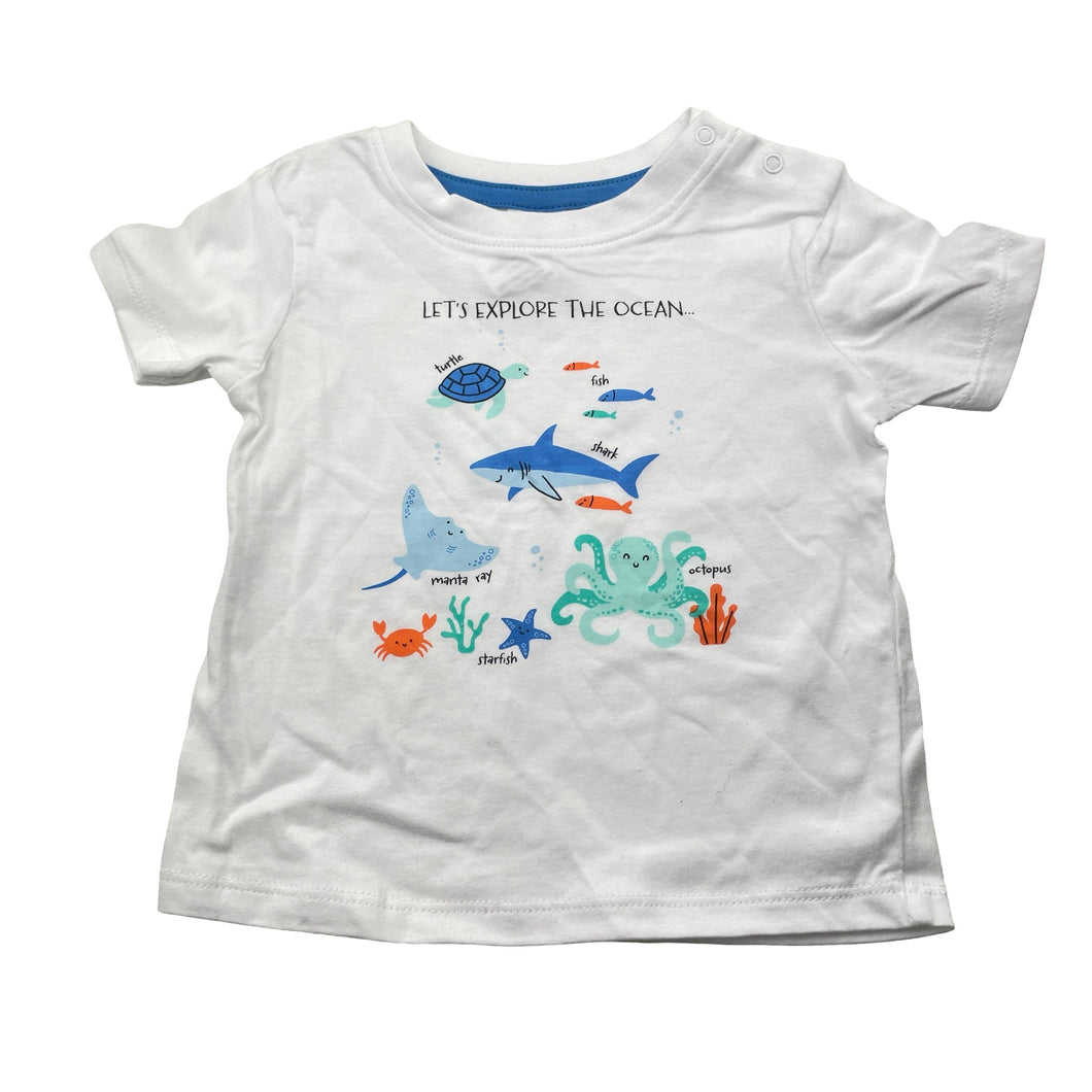 Unisex Dymples, cotton tee / top, shark, turtle, EUC, size 0,  