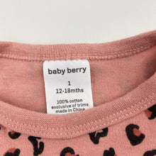 Load image into Gallery viewer, Girls Baby Berry, animal print cotton bodysuit / romper, EUC, size 1,  