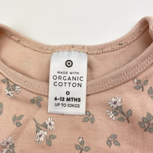Load image into Gallery viewer, Girls Target, floral organic cotton bodysuit / romper, EUC, size 0,  