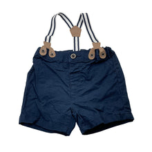 Load image into Gallery viewer, Boys Target, navy stretch cotton shorts, adjustable, braces, EUC, size 0,  