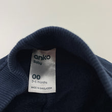 Load image into Gallery viewer, Unisex Anko, navy fleece-lined track pants, elasticated, GUC, size 00,  