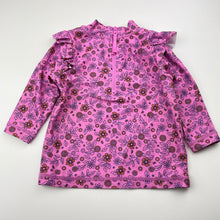 Load image into Gallery viewer, Girls Cancer Council, floral long sleeve rashie / swim top, GUC, size 0,  