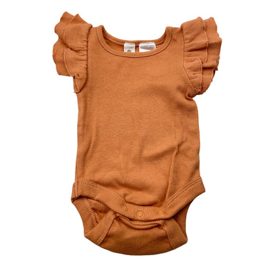 Girls Dymples, stretchy ruffle bodysuit / romper, EUC, size 0000,  