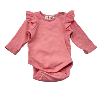 Girls Dymples, ribbed ruffle bodysuit / romper, GUC, size 000,  