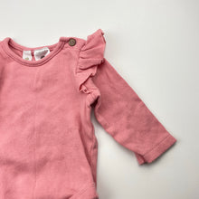 Load image into Gallery viewer, Girls Dymples, ribbed ruffle bodysuit / romper, GUC, size 000,  