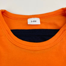 Load image into Gallery viewer, Boys lightweight, orange &amp; black romper (wash fade), FUC, size 00,  
