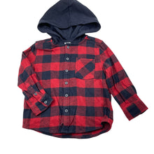Load image into Gallery viewer, Boys Anko, hooded flannel cotton long sleeve shirt, EUC, size 2,  