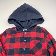 Load image into Gallery viewer, Boys Anko, hooded flannel cotton long sleeve shirt, EUC, size 2,  