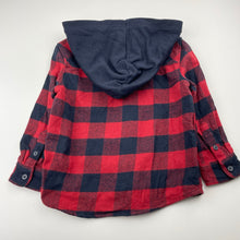 Load image into Gallery viewer, Boys Anko, hooded flannel cotton long sleeve shirt, EUC, size 2,  