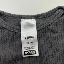 Load image into Gallery viewer, Unisex BONDS, grey stretchy bodysuit / romper, EUC, size 000,  