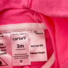 Load image into Gallery viewer, Girls Carter's, cotton lightweight zip hoodie sweater, GUC, size 000,  