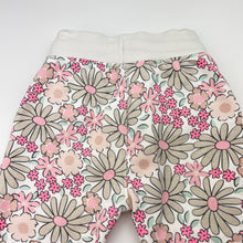 Load image into Gallery viewer, Girls Baby Berry, floral fleece-lined track pants, elasticated, EUC, size 0,  