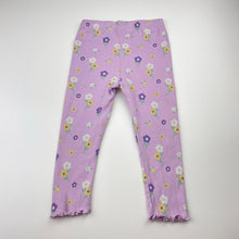 Load image into Gallery viewer, Girls Sprout, floral cottom leggings, inside leg: 27cm, FUC, size 1,  